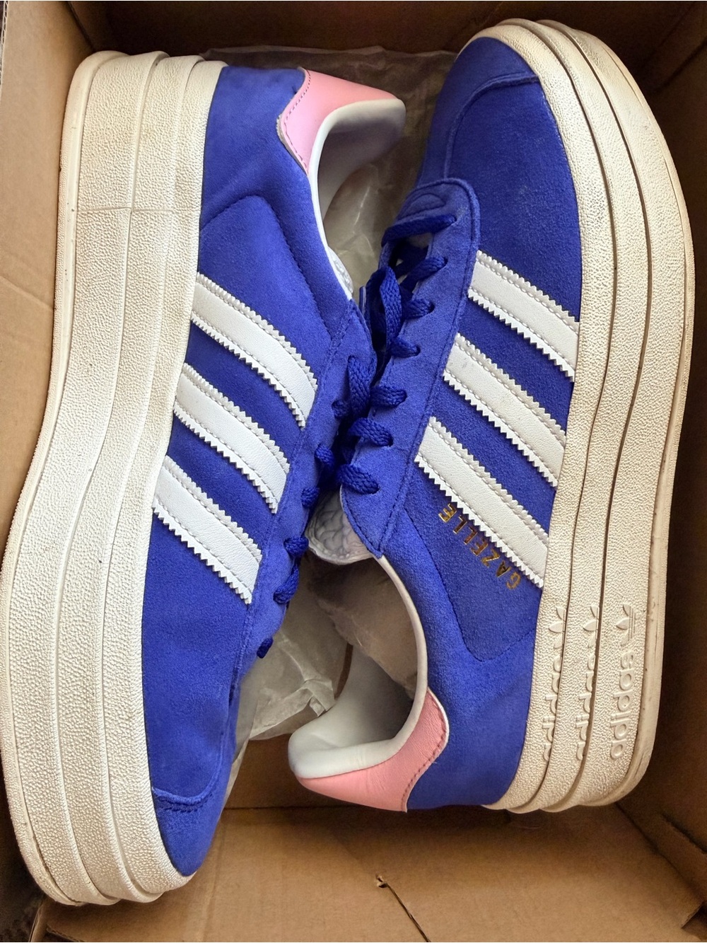 adidas Gazelle Platform Sneaker in Blue and White - Picture 2 of 5